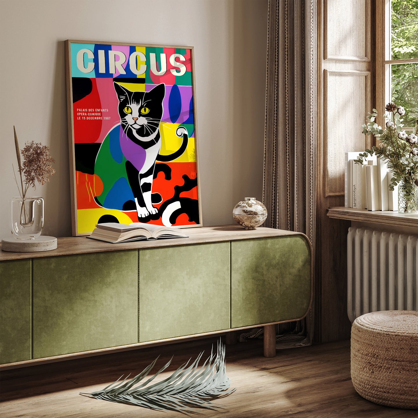 1987 French Circus Cat Poster