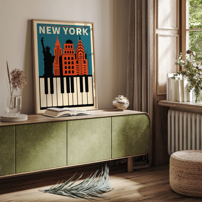 New York Jazz Music Quote Poster