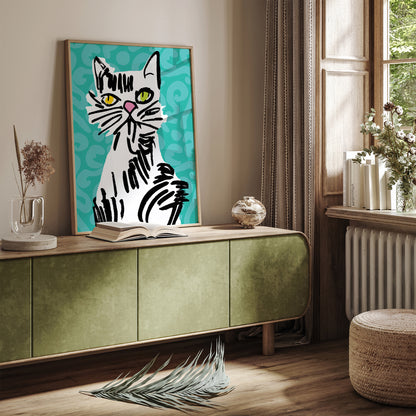 Cat Doodle Wall Art Prints