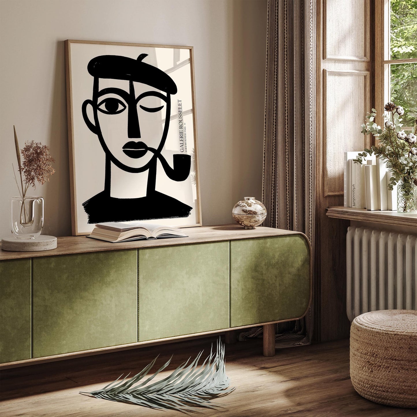 French Boy with Pipe – Black & White Galerie Rousselet Poster