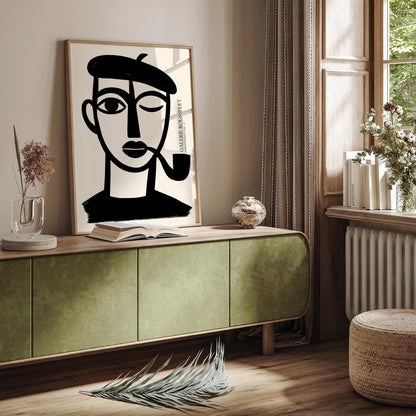 French Boy with Pipe – Black & White Galerie Rousselet Poster