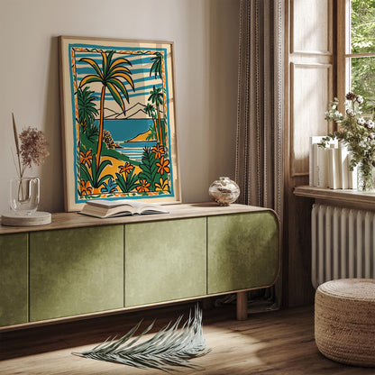 Tropical Colorful Scenic Wall Art Print