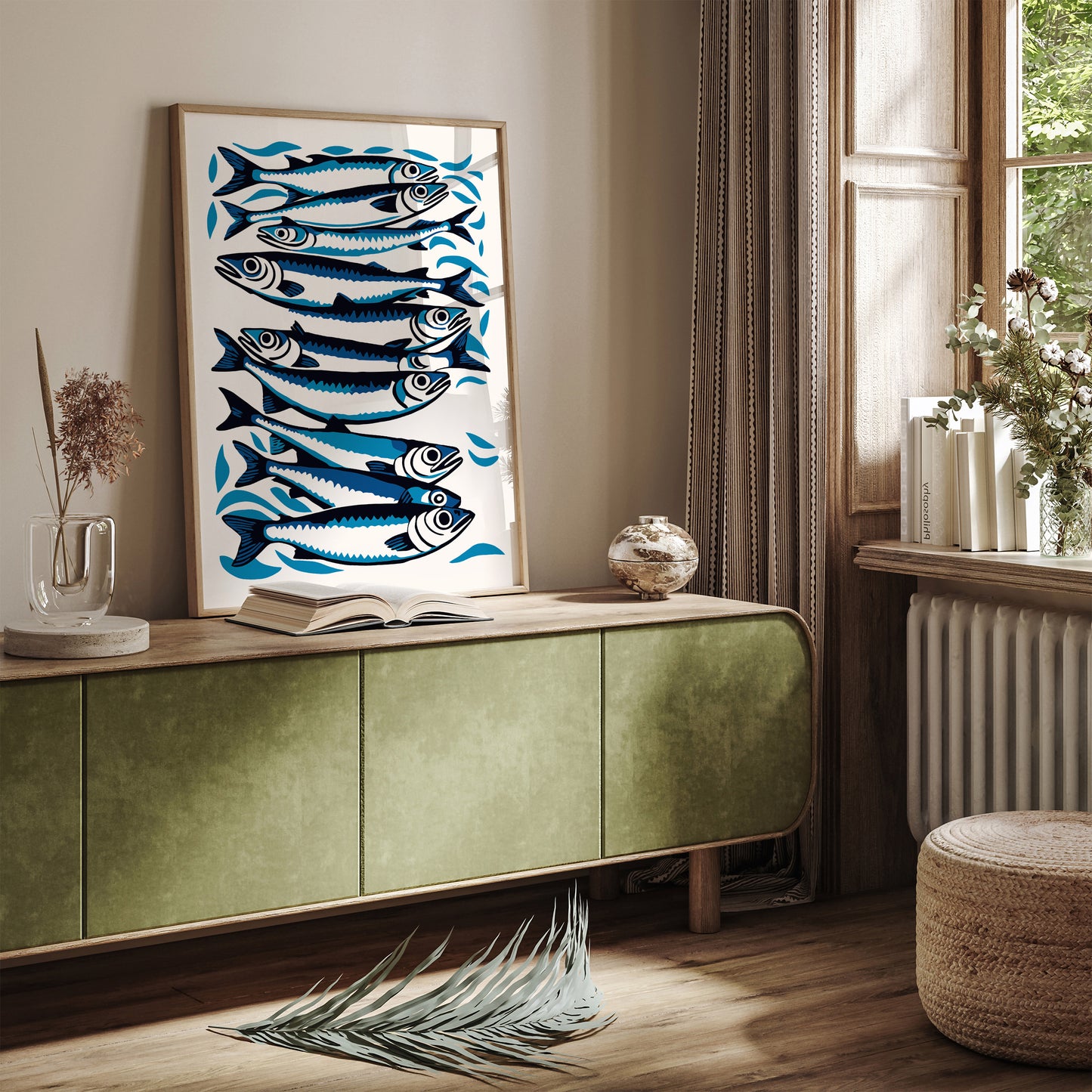 Sardines Fish Blue Poster