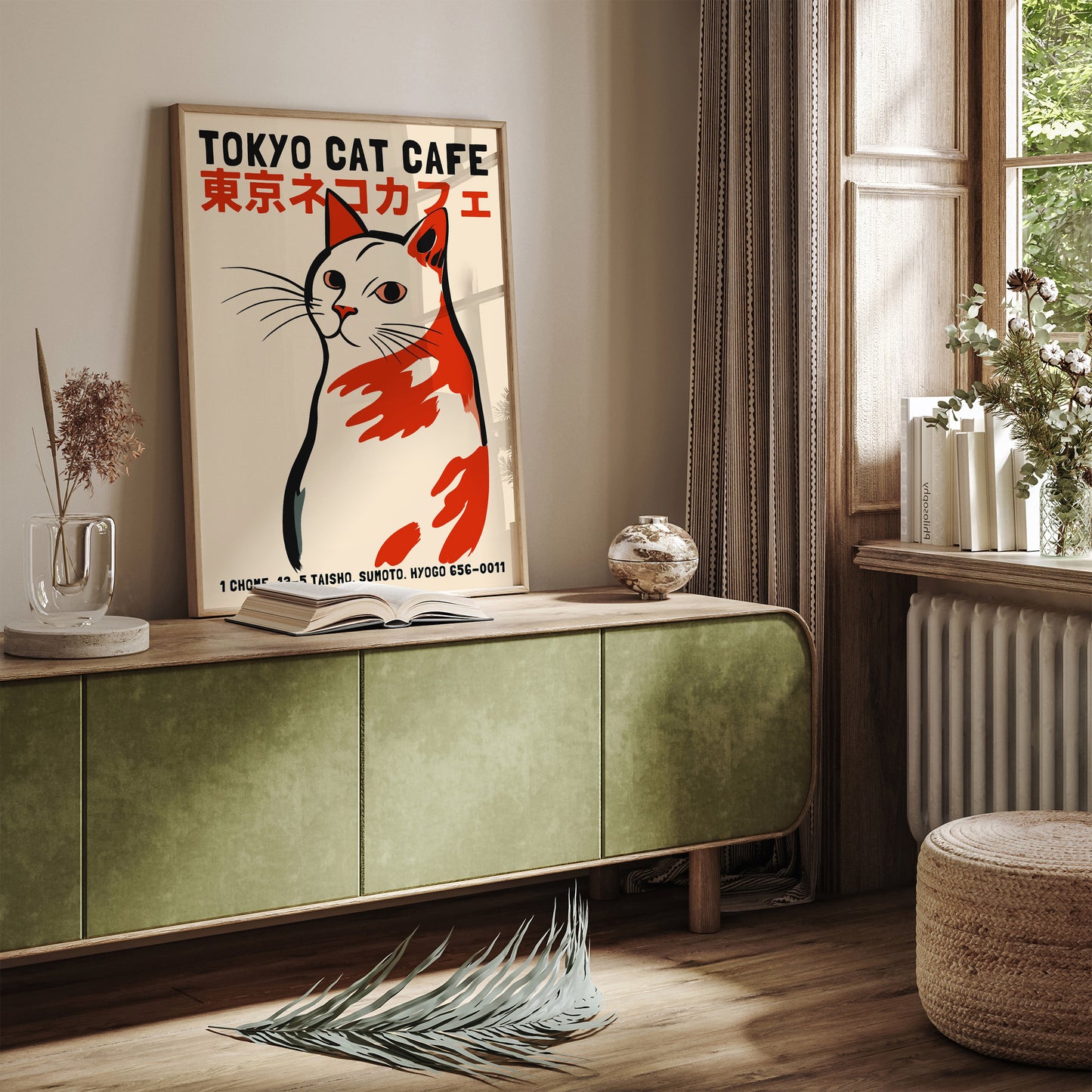 Tokyo Cat Cafe Cute Wall Art Poster