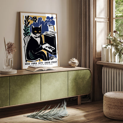 Elegant Cat Playing Jazz Poster