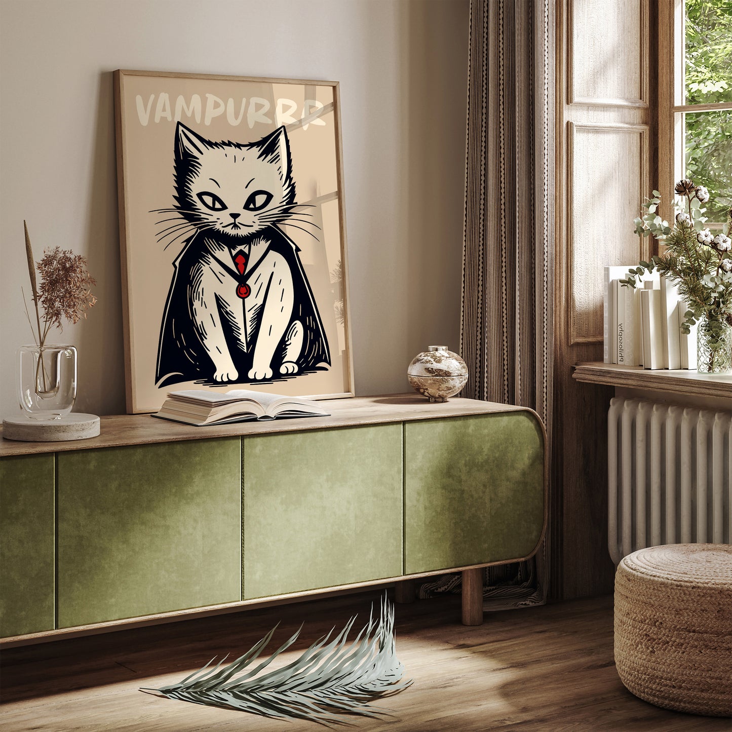 Vampurrr - Vampire Cat Wall Art Print