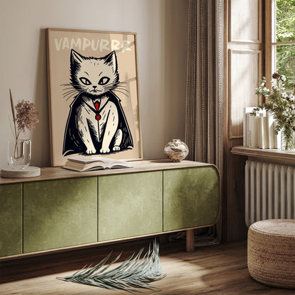 Vampurrr - Vampire Cat Wall Art Print