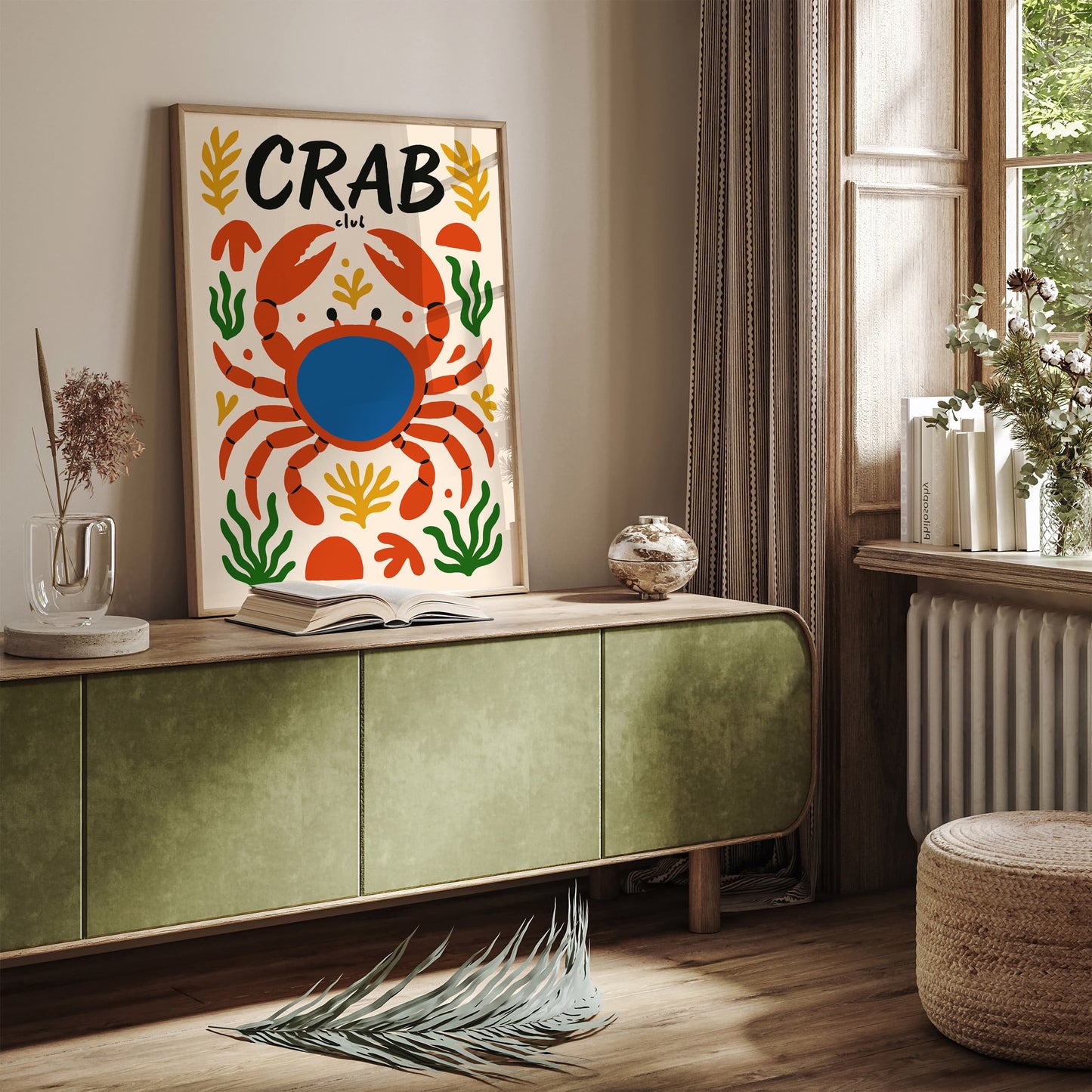 Crab Club Colorful Animal Poster