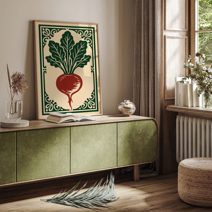 Beetroot Vegetable Poster - Rococo Style Wall Art