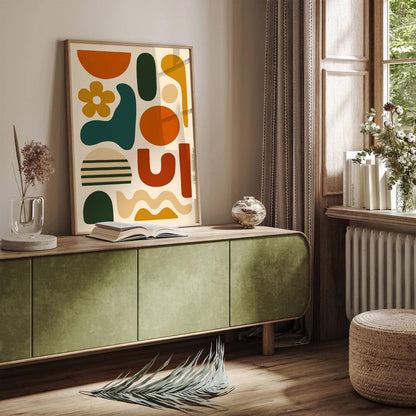 Abstract Mid Century Modern Wall Art Print