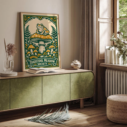 Toadstool Meadow Society Art Poster