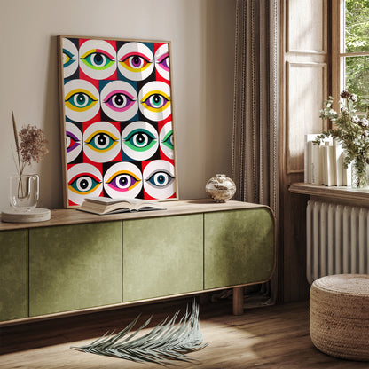 Pop-Art Eyes Collage Art Print