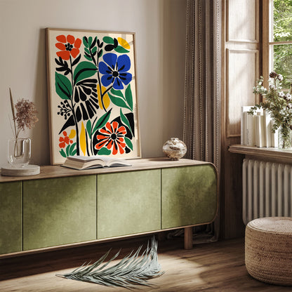 Colorful Cut Outs Botanical Floral Poster