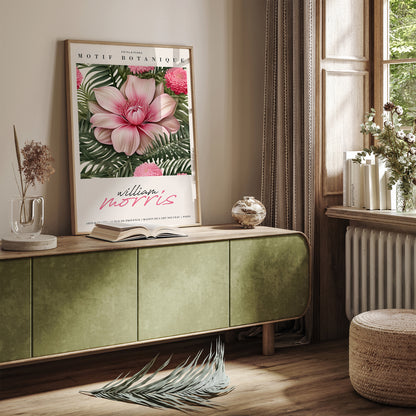 Motif Botanique Flora Pink Poster