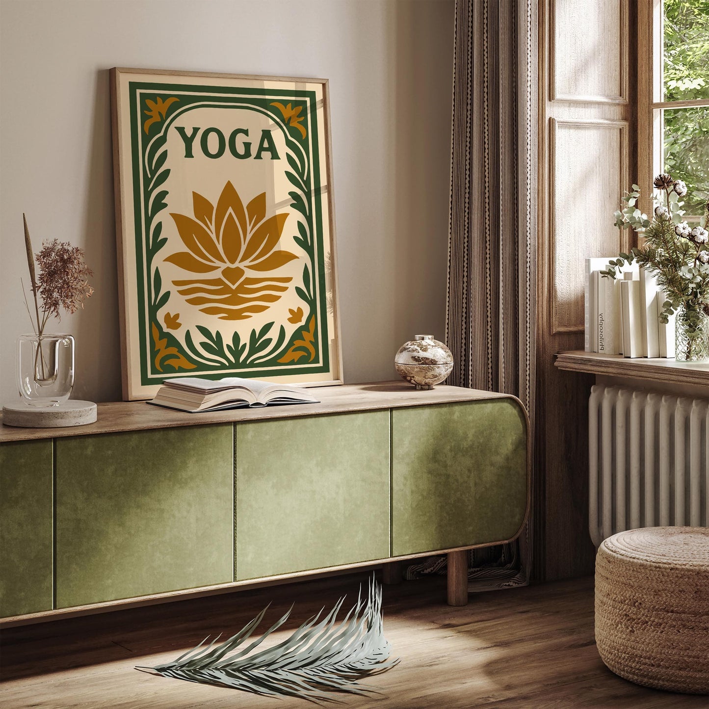 Yoga Poster, Lotus Flower Art Print