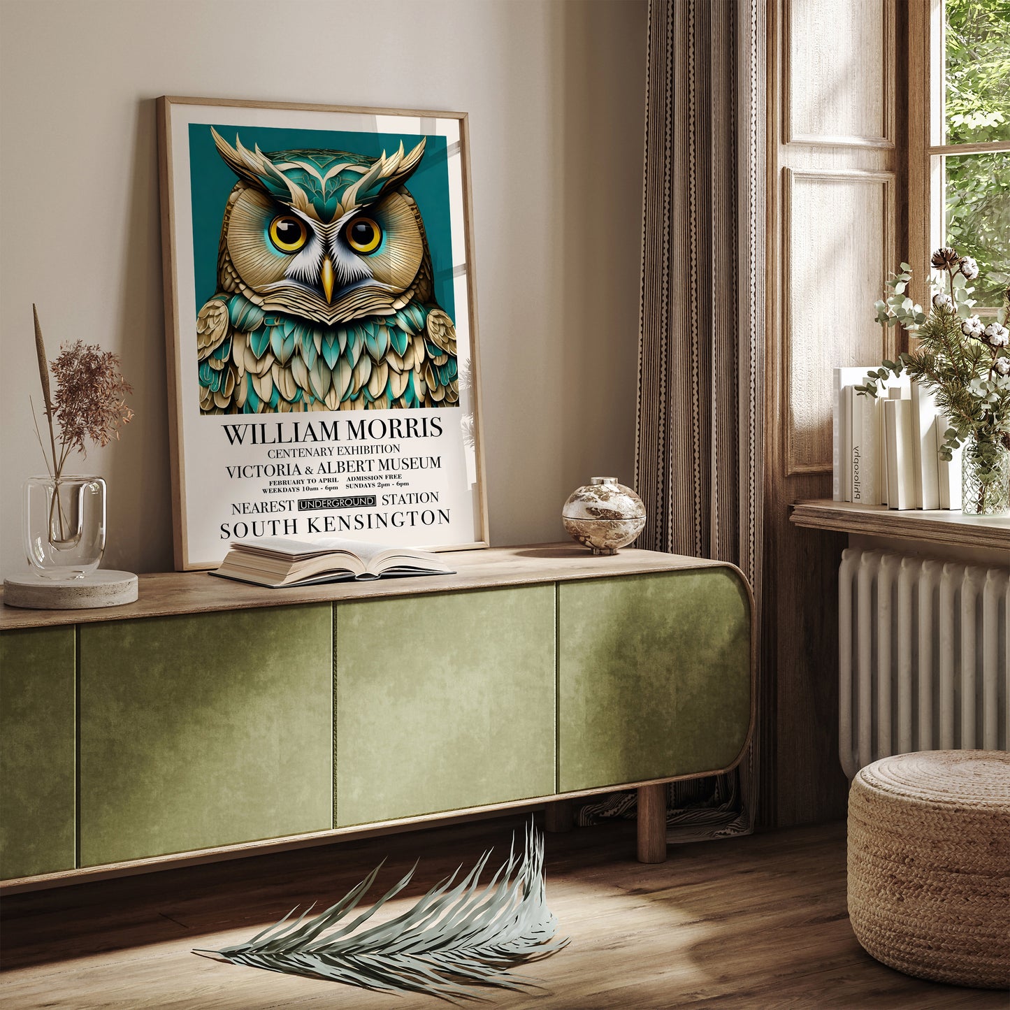 William Morris Victorian Owl Wall Art