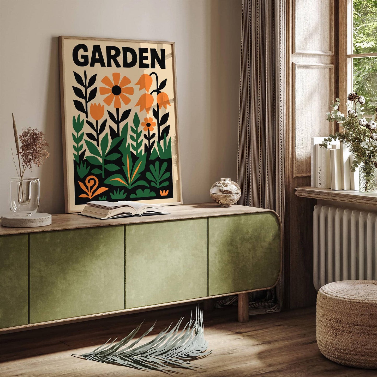 Garden Poster - Cut Outs Floral Retro Wall Art
