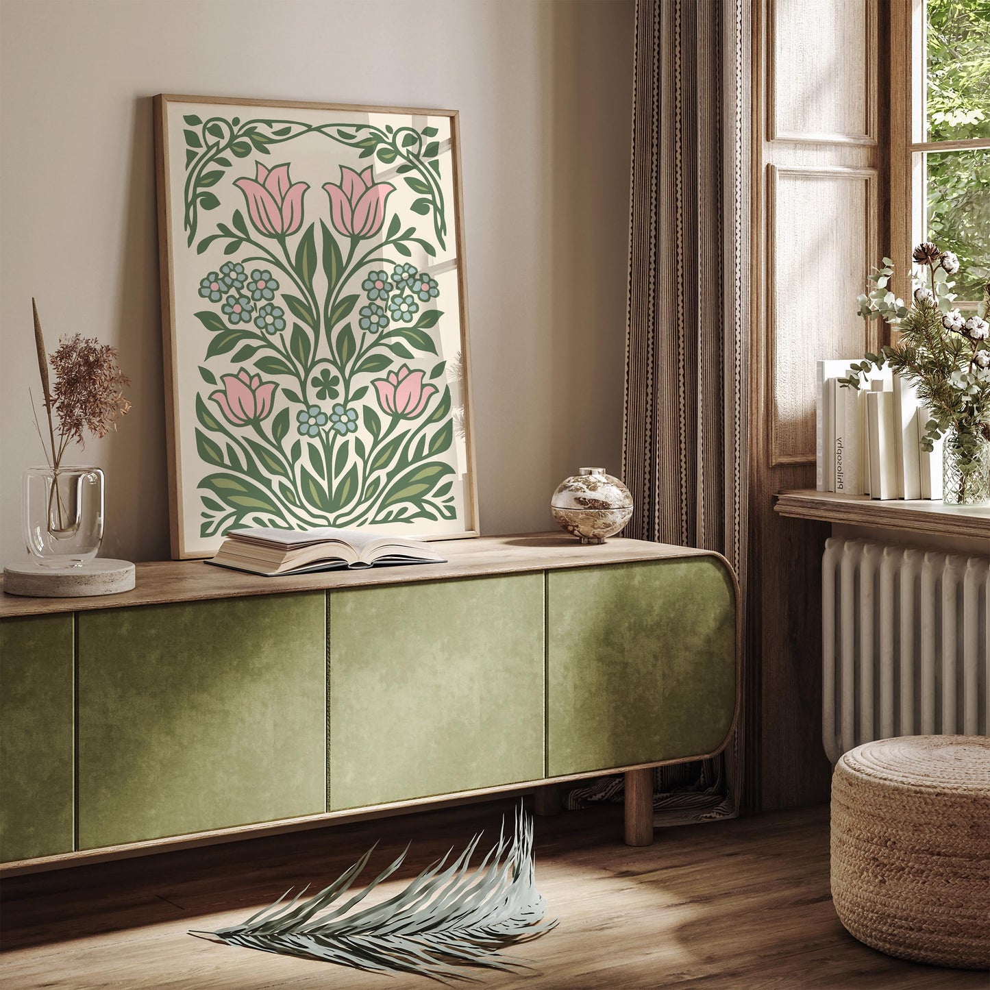 Pastel Artistic Flowers Wall Art Print – Floral Botanical Poster