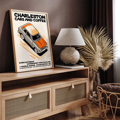 Cars and Coffee Retro Poster