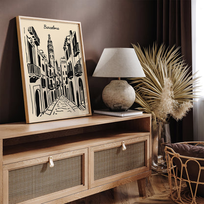 Barcelona Cityscape Poster