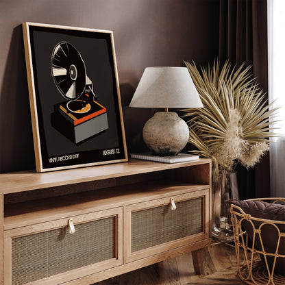 Vinyl Record Day - Gramophone Black Poster