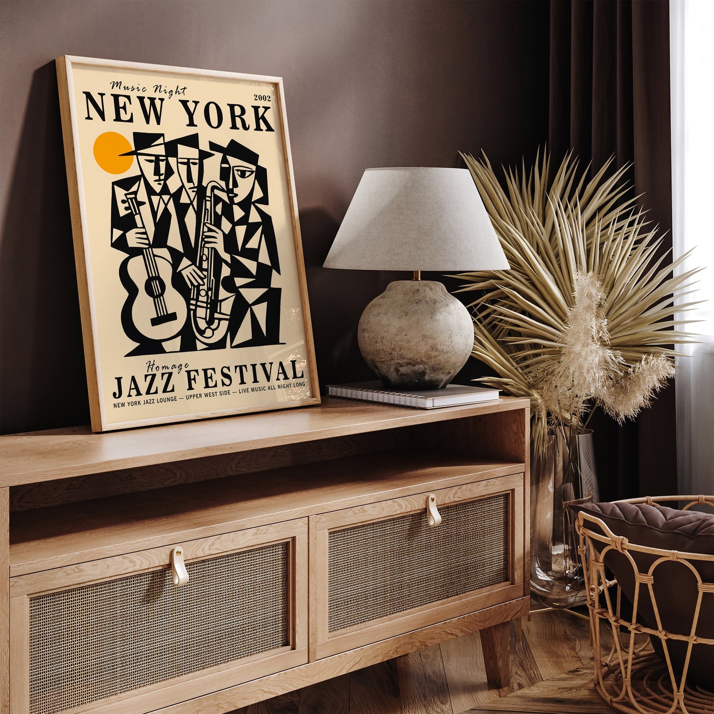 Jazz Night New York City Cubist Poster Art Print