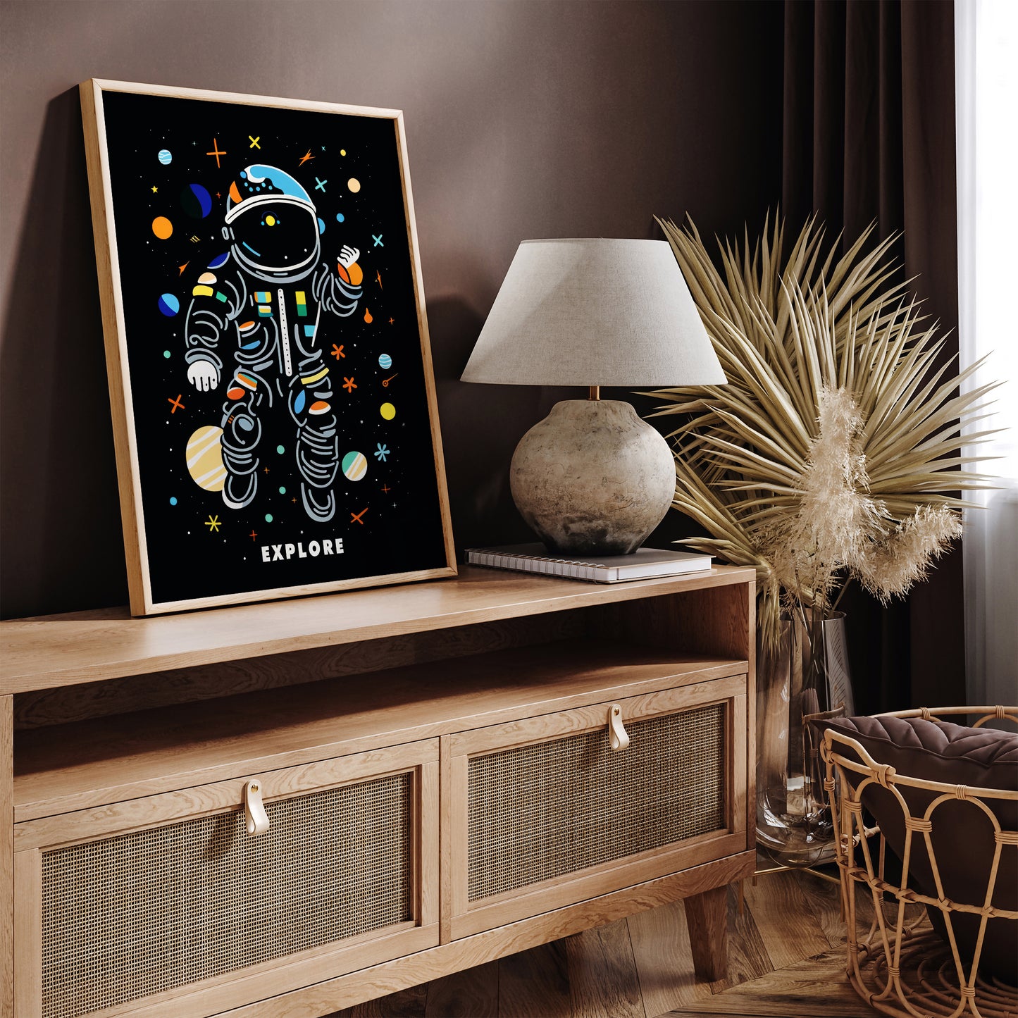 Explore - Colorful Space Wall Art