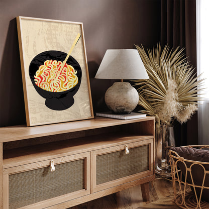 Japanese Ramen Noodles Minimalist Poster