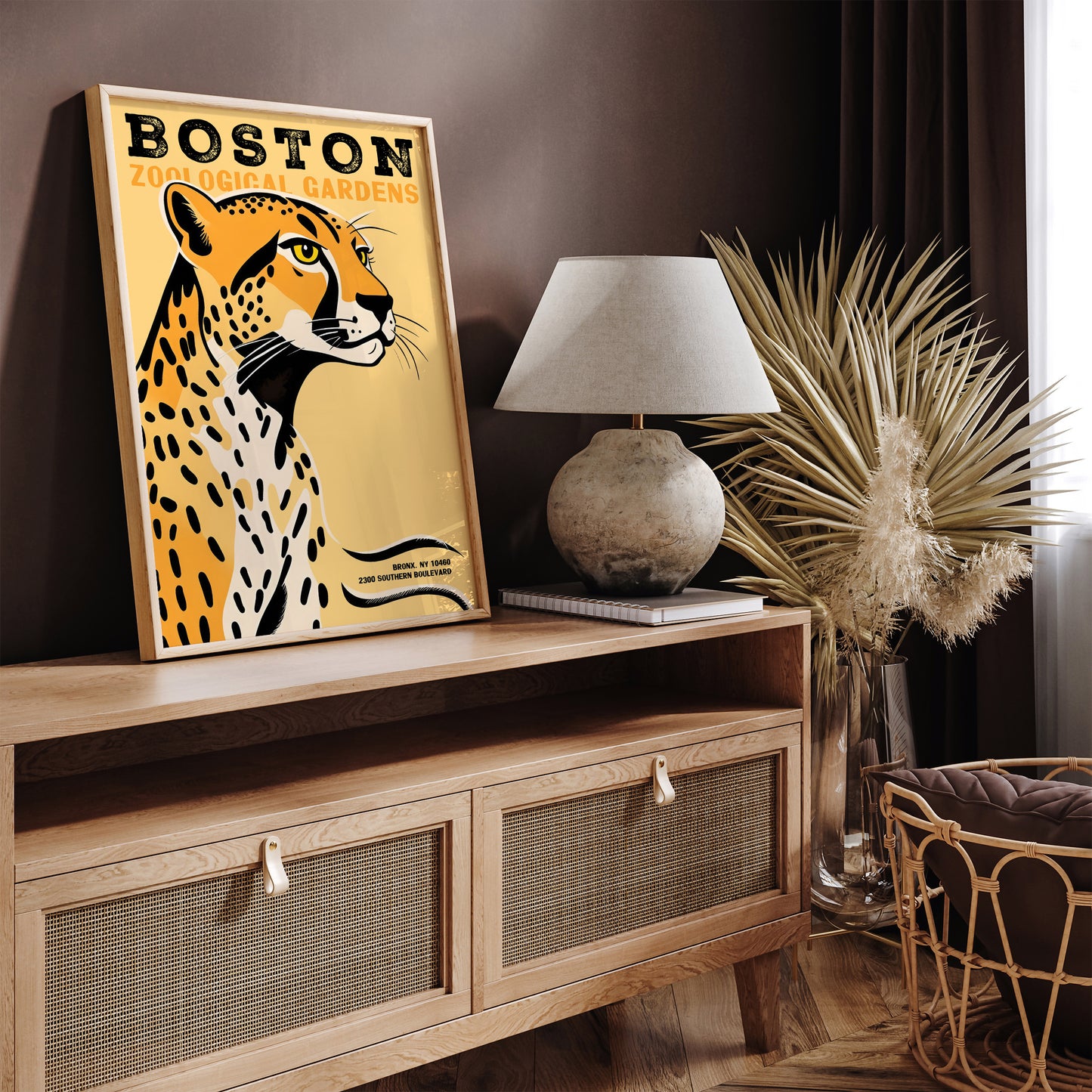 Boston Zoological Garden Cheetah Zoo Poster