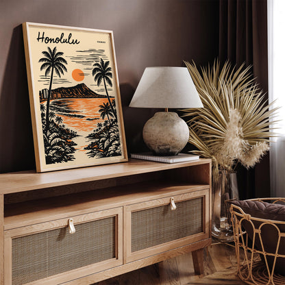 Honolulu Hawaii Tropical Poster