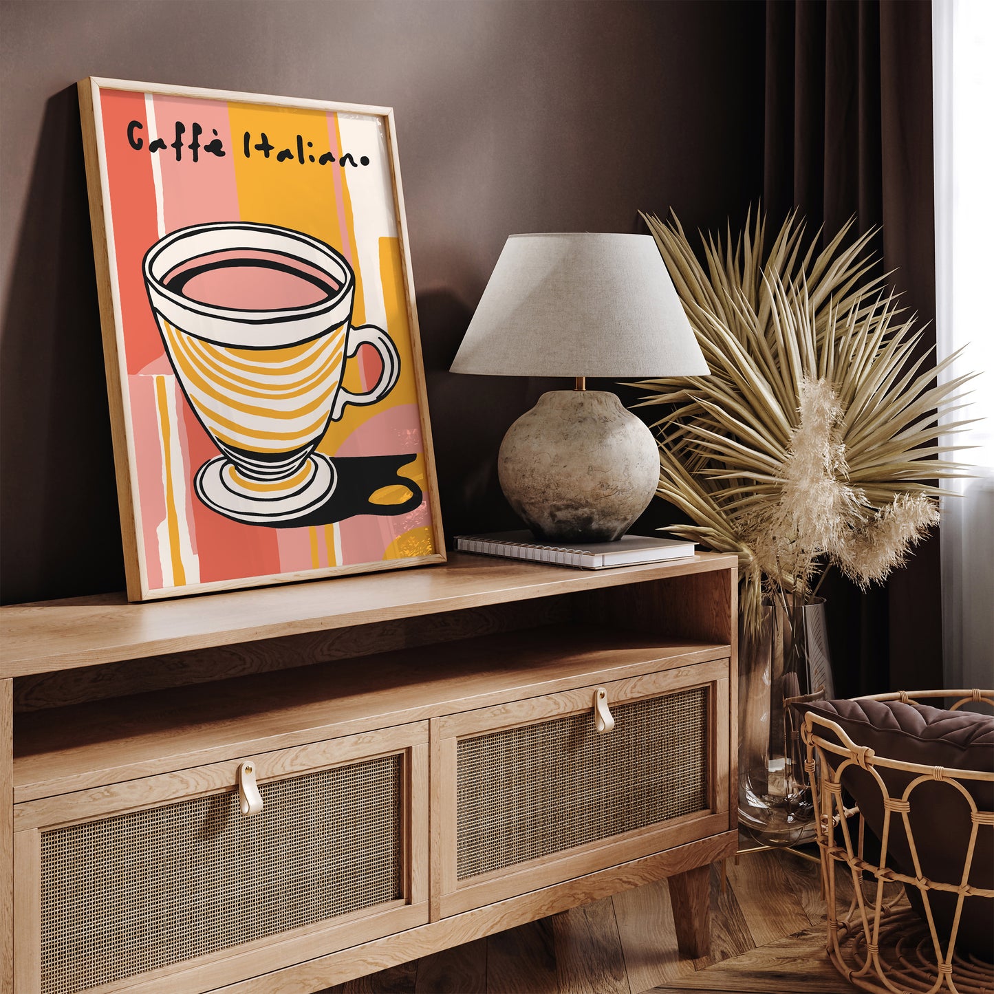 Italian Cafe, Coffee Lovers Gift Idea Art Print