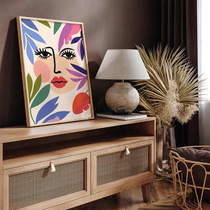Abstract Floral Face Print