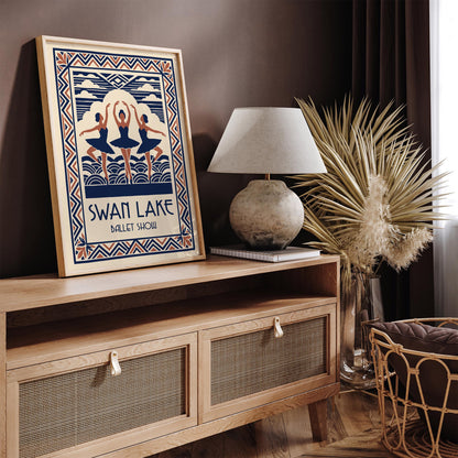 Swan Lake Ballet Art Deco Poster