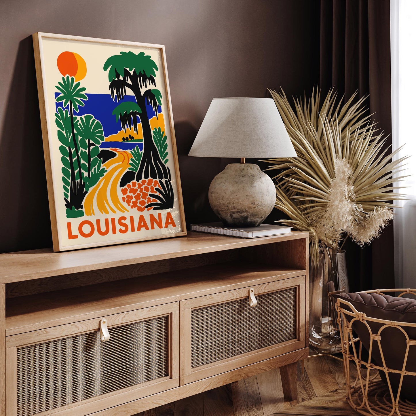 Louisiana Travel Poster - Colorful Landscape Wall Art