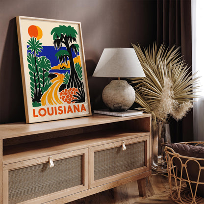 Louisiana Travel Poster - Colorful Landscape Wall Art