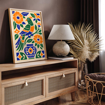 Bohemian Mexican Parrot Jungle Poster