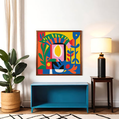 Colorful Abstract Cut Outs Square Print