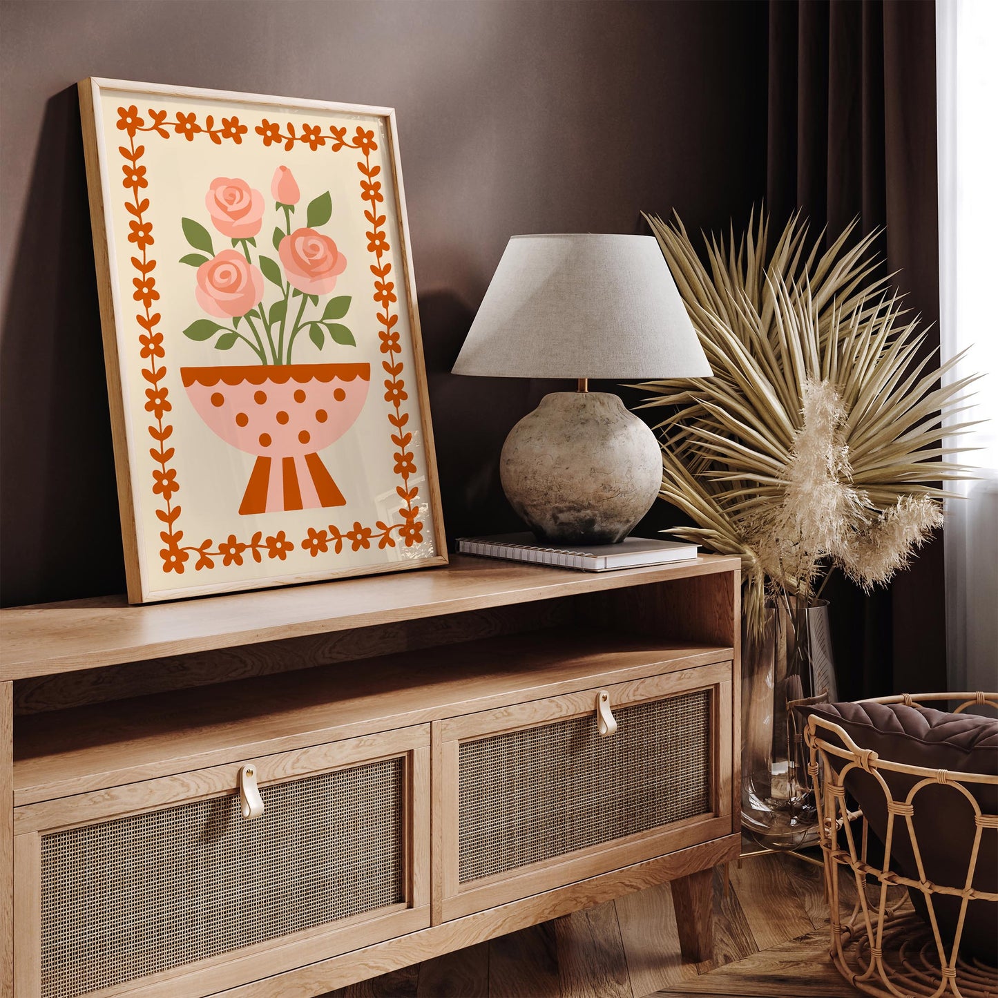 Retro Cute Flowers Poster 2026