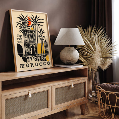 Morocco Marrakesh Travel Poster