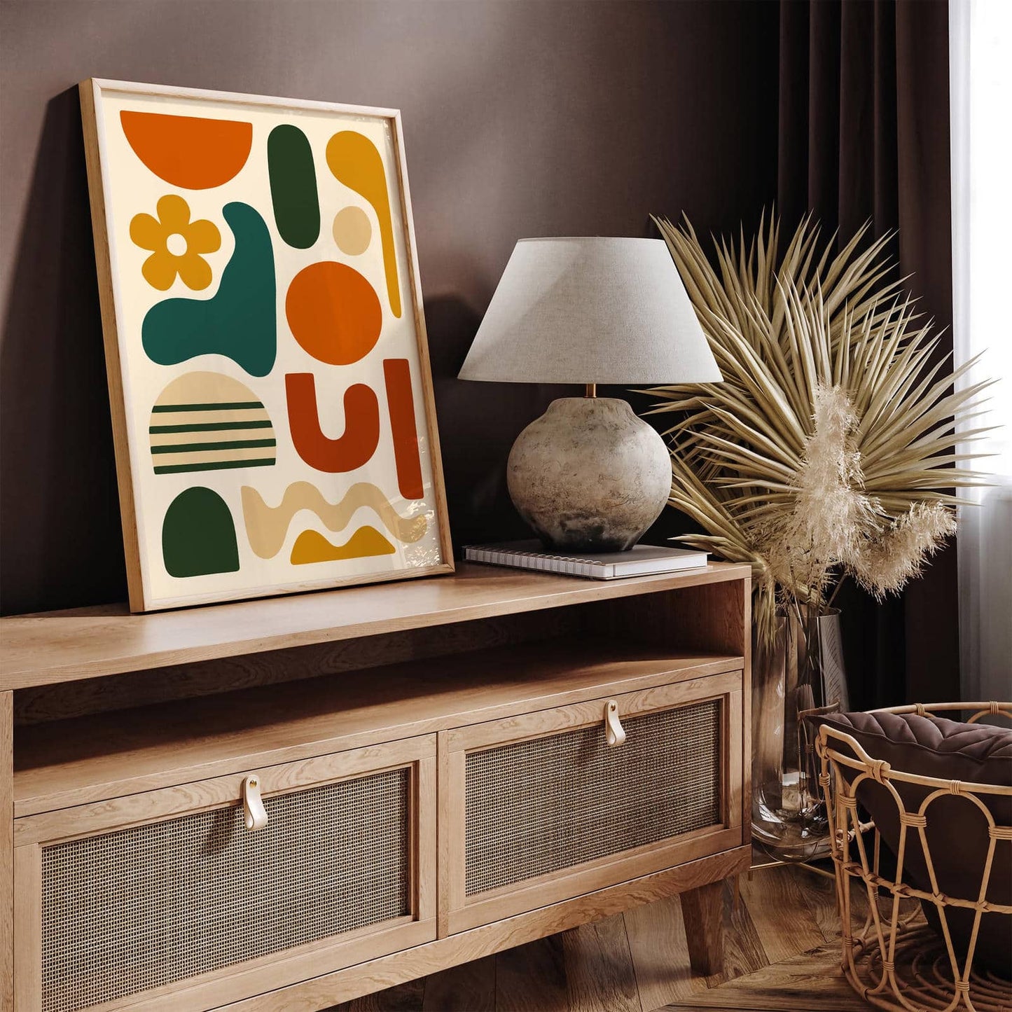 Abstract Mid Century Modern Wall Art Print