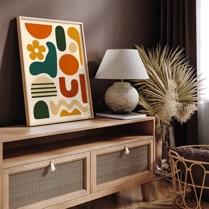 Abstract Mid Century Modern Wall Art Print