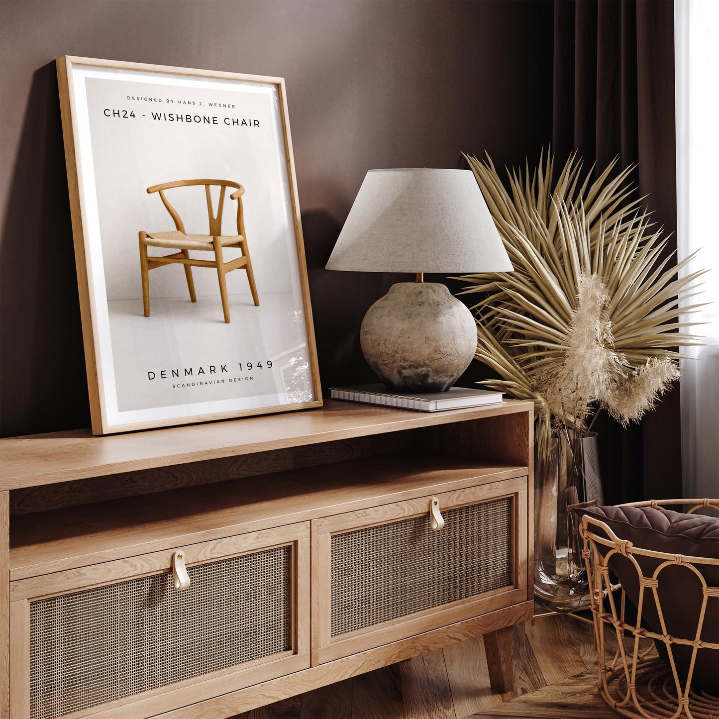 Wishbone Chair Nordic Design Poster