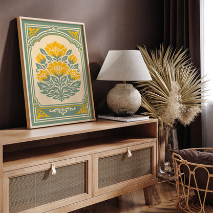 Retro Farmhouse Floral Wall Art Print