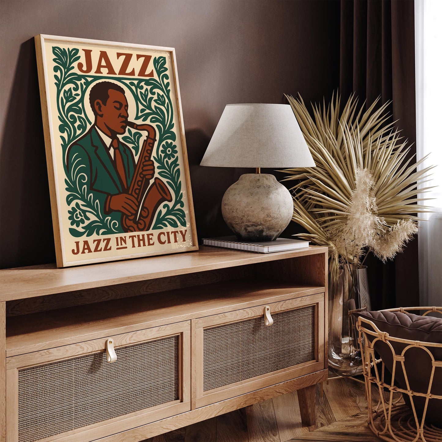 Jazz In The City Poster - Musician Portrait Wall Art