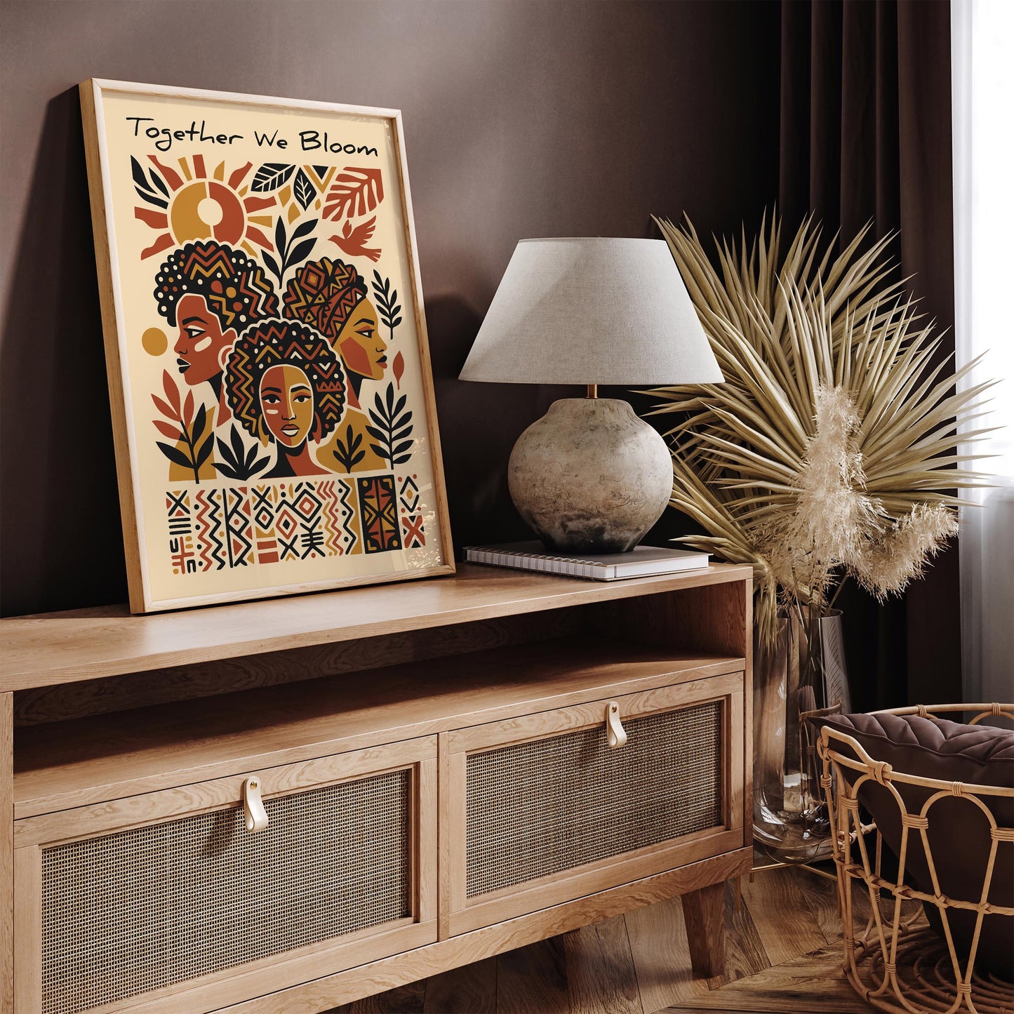 Together We Bloom Afrohemian Poster