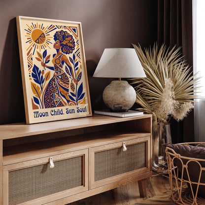 Moon Child Sun Soul Afrohemian Poster