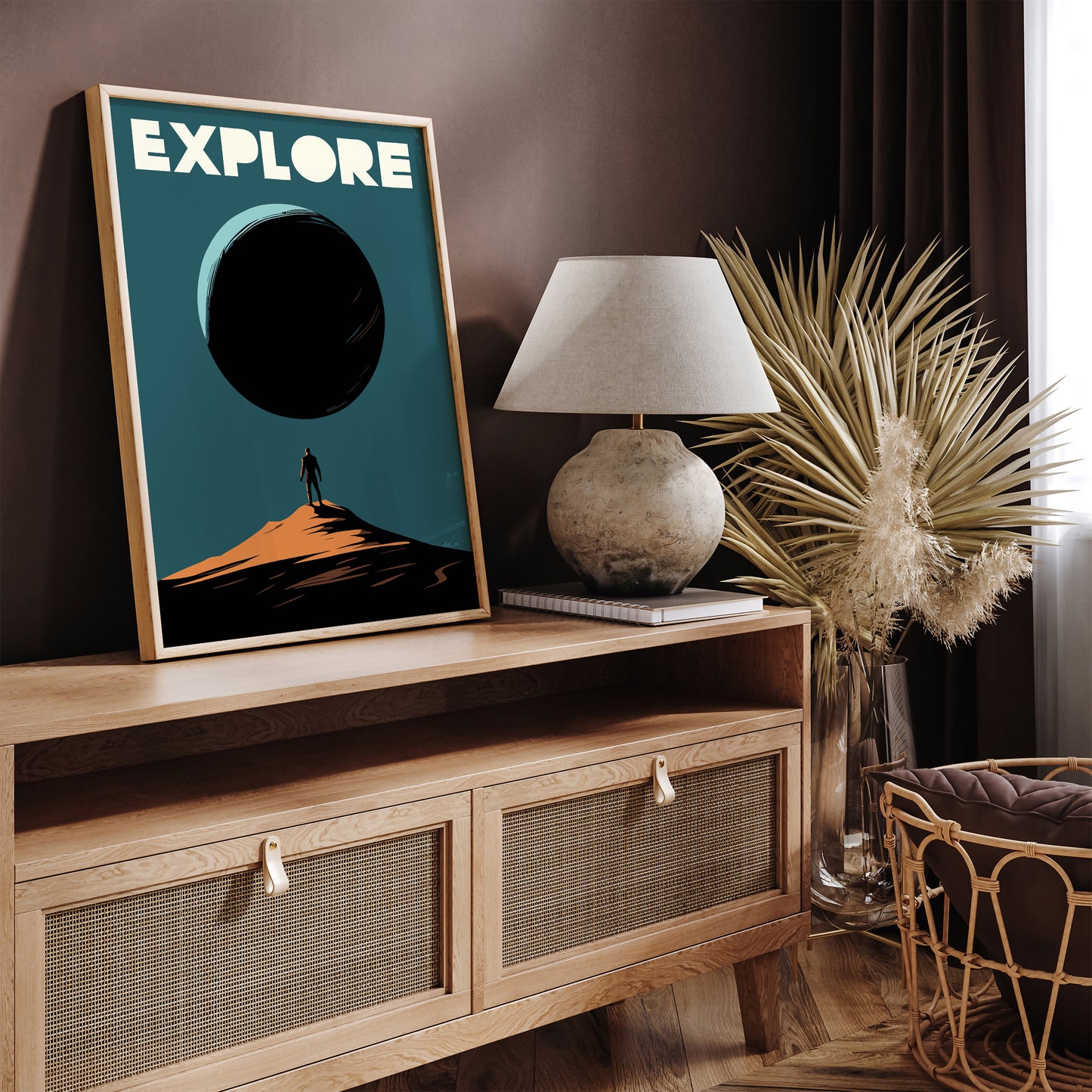 EXPLORE - Minimal Space Travel Poster