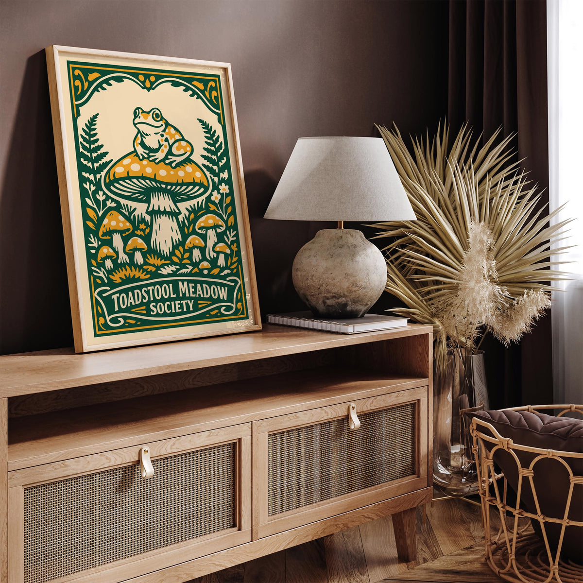 Toadstool Meadow Society Art Poster