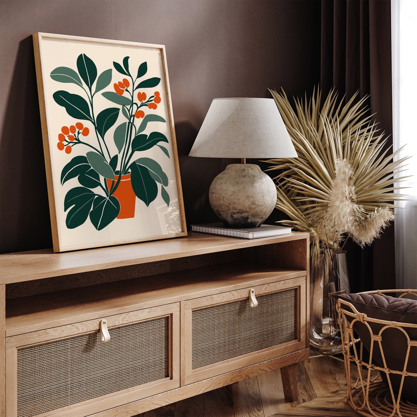 Mid Century Botanical Wall Art Print