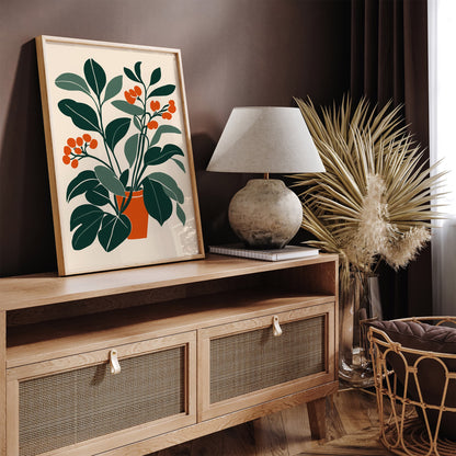 Mid Century Botanical Wall Art Print